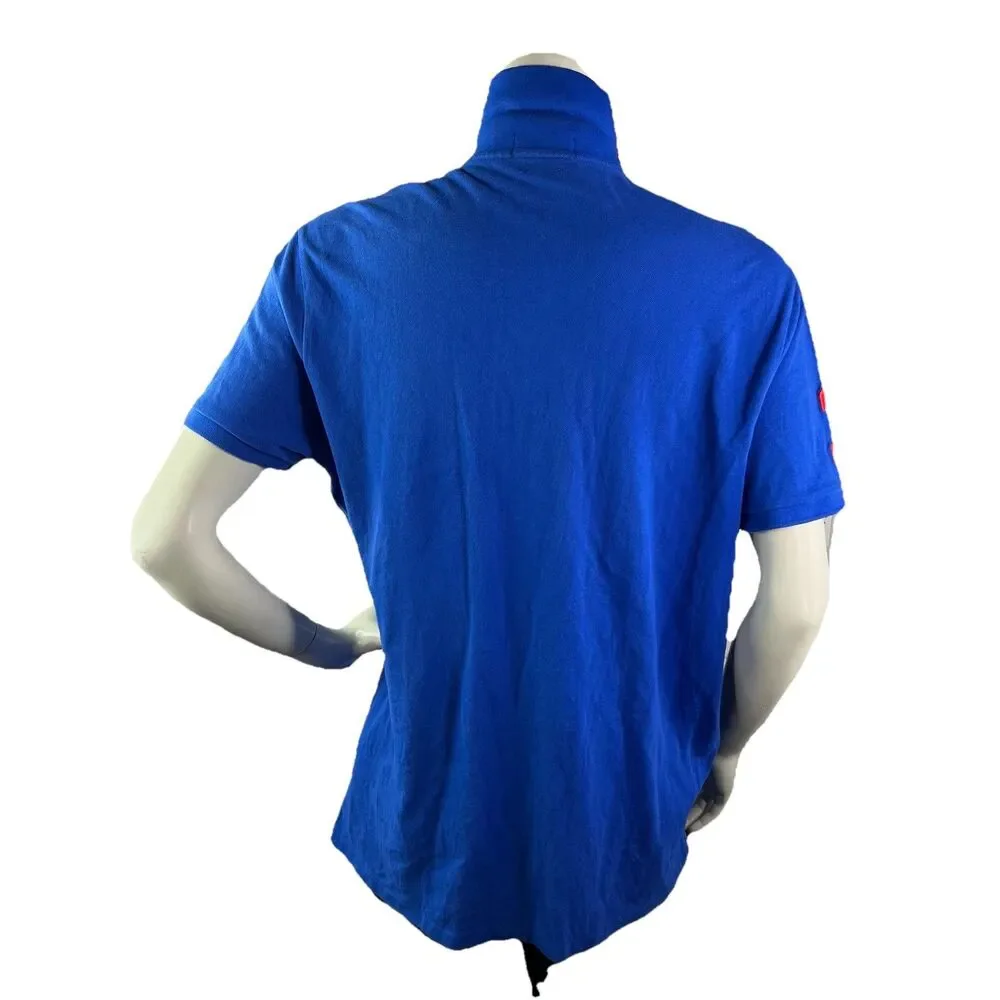 Polo Ralph Lauren Men XL Big Red Pony #3 Blue Short Sleeve Shirt Custom Slim Fit